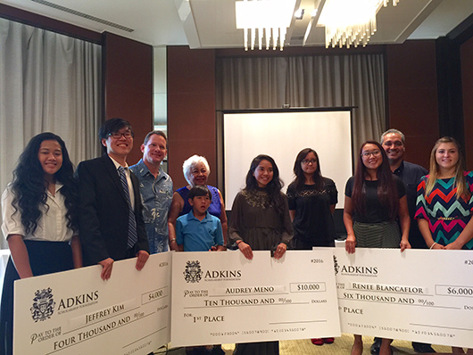 All Finalists pose for a final photo with the Adkins Family & Lt. Governor Ray Tenorio.